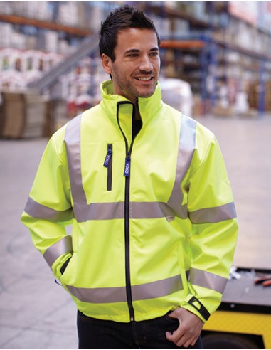 Y-HVK09-Hi-Vis 2 Bands et Braces Softshell Jacket